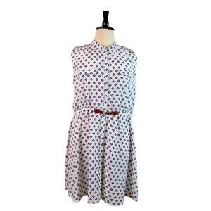 Always Indigo A-line Dress Button Top Elastic Buckle Waist Sleeveless Women’s 3X